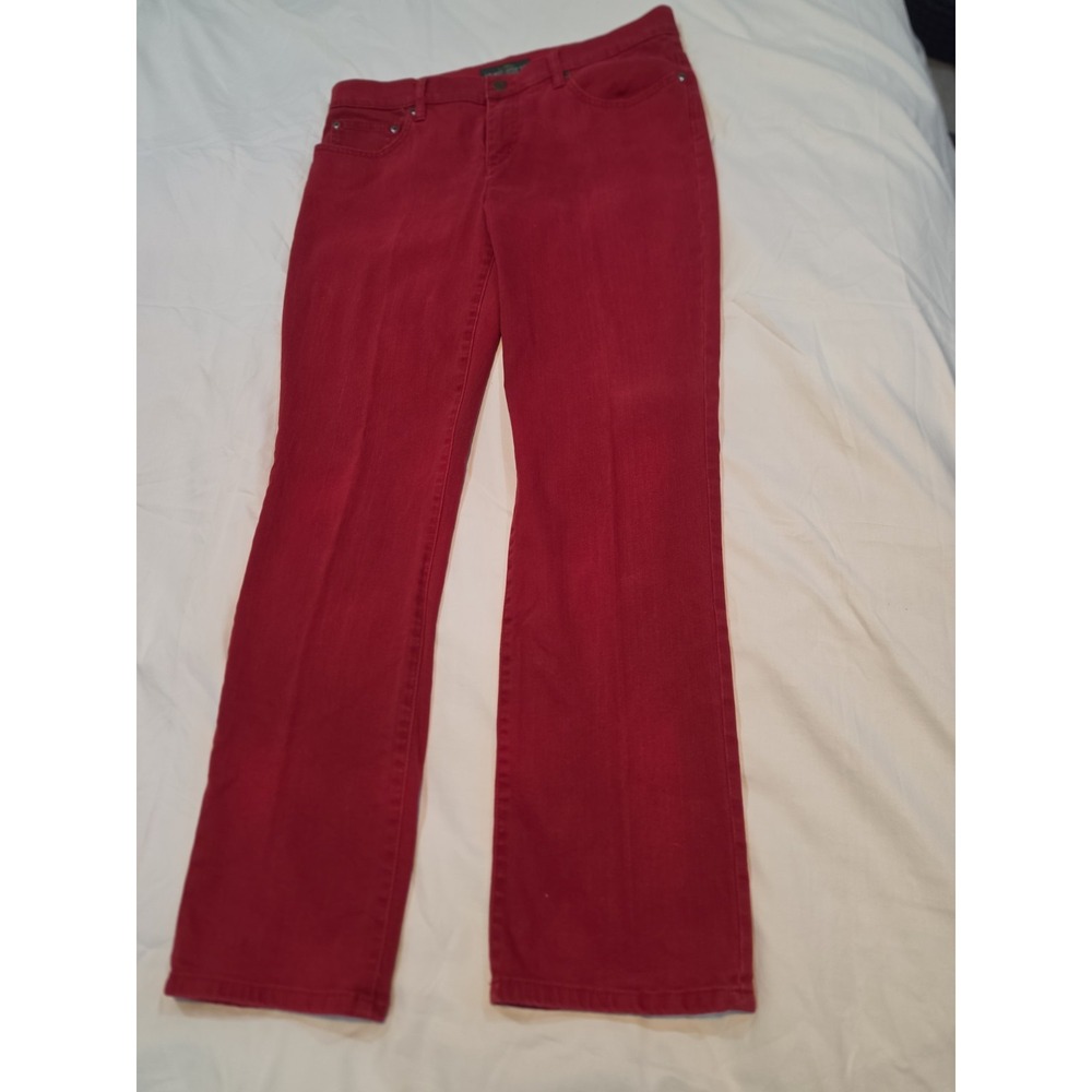 Lauren Ralph Lauren Red High Rise Straight Leg Jeans Women's Size 12 (32" Waist)